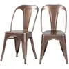 Rendez-vous Déco - Chaise en métal cuivre (lot de 2) - indus