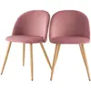 Lot de 2 chaises en velours rose et pieds en métal - Cozy - Rendez-Vous Déco