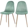 Rendez-vous Déco - Chaise en velours vert d'eau (lot de 2) - fredrik