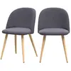 Chaise - RENDEZ VOUS DECO - Cozy anthracite - Lot de 2 - Tissu et méta...