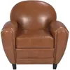 Fauteuil - RENDEZ VOUS DECO - Club camel - Cuir - Marron - Relaxation