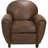 Rendez-vous Déco - Fauteuil Marron Vieilli En Microfibre - Club