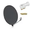 CAHORS Parabole Satellite - HDME - SMC 80cm - Fibre Composite - Gris a...