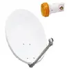 Parabole satellite acier 65 cm + LNB Single Golden Media 0,1dB idéal ASTRA EUTELSAT