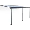 SWEEEK Pergola murale 3x4 m en aluminium et polycarbonate avec gouttière pergola adossée Avenio