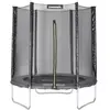 SWEEEK Trampoline rond Ø 180cm gris avec son filet de protection - Cas...