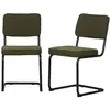 SWEEEK Lot de 2 chaises cantilever bouclette texturée verte Maja L46 x P545x H845cm