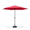 SWEEEK Parasol droit rond rouge en aluminium avec mât central 3m de diamètre