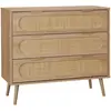 SWEEEK Commode. Eva. décor bois et cannage arrondi. 3 tiroirs L 90 x l 39 x H 79cm