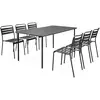 SWEEEK Table de jardin en métal anthracite Amélia + 6 chaises