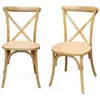 SWEEEK Lot de 2 chaises de bistrot en bois de cédrèle naturel vintage assise en rotin empilables