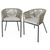 SWEEEK Lot de 2 fauteuils de jardin en corde et acier galvanisé Beige / Beige