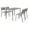 SWEEEK Table de jardin et 4 chaises savane en acier. Amelia. 120x70xH72.5cm (12.2kg)