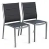 SWEEEK Lot de 2 chaises - Chicago / Odenton - Aluminium et textilène gris TU