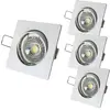 Lampesecoenergie - Lot de 3 Spot led carré blanc 230v 38° blanc chaud