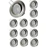 LAMPESECOENERGIE Spot LED orientable alu brossé 230V 7W 38° blanc chaud - Lot de 12