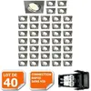 LAMPESECOENERGIE LOT DE 40 SPOT ENCASTRABLE ORIENTABLE LED CARRE ALU BROSSE GU10 230V eq. 50W BLANC NEUTRE