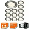 Lot de 12 spot led encastrable complète ronde fixe alu brossé eq. 50w ...