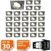 Spot encastrable orientable LED carré alu brossé GU10 230V - Lampeseco...