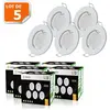 LAMPESECOENERGIE LOT DE 5 SPOT LED COMPLETE RONDE FIXE eq. 50W BLANC CHAUD