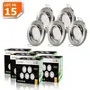 LAMPESECOENERGIE LOT DE 15 SPOT LED ENCASTRABLE ORIENTABLE ALU BROSSE AVEC AMPOULE GU10 230V eq. 50W BLANC CHAUD