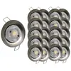 LAMPESECOENERGIE Lot de 25 Spot encastrable led fixe complet alu brossé blanc chaud 38°