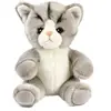 Anima Peluche chat gris et blanc Tetabizous - 17 cmH