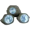 LUMISKY Lot de 3 rochers solaires ROCKY BROWN Marron Plastique H14cm TU