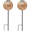 LUMISKY Lot de 2 balises solaires orientales 2x AGADIR Cuivre Acier H45cm
