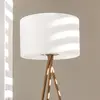 Lumisky Lampadaire Trépied Sans Fil Design Tamboury Wood H 155 Cm