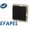 Poussoir double noir mat Efapel Logus 90 21156 TPM