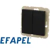 Poussoir + Interrupteur va-et-vient noir mat Efapel Logus 90 21158 TPM