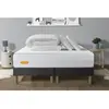 SEPTNUITS Ensemble sommier matelas 180x200 Memo bio Mémoire de forme - 26 cm - Equilibré - double sommiers gris + 2 oreillers + couette
