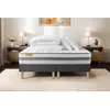SEPTNUITS Ensemble sommier matelas 160x200 Memo spring Ressorts ensachés et mémoire de forme - 22 cm - Ferme - double sommiers gris + 2 oreill