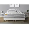SEPTNUITS Ensemble sommier matelas 180x200 Memo spring Ressorts ensachés et mémoire de forme - 22 cm - Ferme - double sommiers blanc + 2 oreil