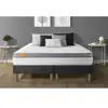 SEPTNUITS Ensemble sommier matelas 180x200 Memo zen Mémoire de forme - 26 cm - Ferme - double sommiers gris
