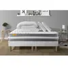 SEPTNUITS Ensemble sommier matelas 160x200 Memo Plus Mémoire de forme - Ferme - Blanc