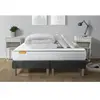 SEPTNUITS Ensemble sommier matelas 160x200 Memo Mémoire de forme - 20 cm - Très ferme - double sommiers gris + 2 oreillers + couette