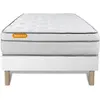 SEPTNUITS Ensemble sommier matelas 90x200 Memo luxe Ressorts ensachés et mémoire de forme - 26 cm - Equilibré - sommier blanc