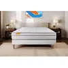SEPTNUITS Ensemble sommier matelas 140x200 Memo luxe Ressorts ensachés et mémoire de forme - 26 cm - Equilibré - sommier blanc