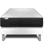 VITALIT Ensemble sommier matelas 90x200 VITALMEMO ONE Mémoire de forme - 24 cm - Ferme - sommier blanc