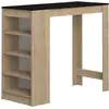 TemaHome Symbiosis Aravis Meuble Bar Chêne Naturel et Noir 115x50x102,7 cm