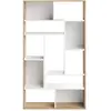 Temahome Bibliothèque Seoul Blanc Et Chêne Naturel 90,8 X 162,8 - Temahome