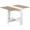 Table pliante PAPILLON Blanc et Chêne naturel 103 X 76