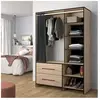 Symbiosis Jungo Armoire Chêne Naturel et Rideau Noir 122x50x182,1 cm