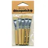 Lot de 5 petits pinceaux plats en soie de porc Décopatch