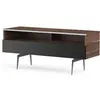Meliconi Meuble TV 2 niches 1 porte bois foncé et noir pieds métal Esperance 120 cm