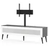 Meliconi Meuble TV avec support écran verre infrarouge et mélaminé gris Saratov 160 cm