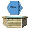 Water Clip Piscine bois hexagonale CEBU - 3,50 x 2,95 x H. 1,11 m