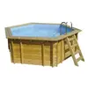 Waterclip Piscine bois hexagonale 395cm - Rainurée languette - Filtration inclue